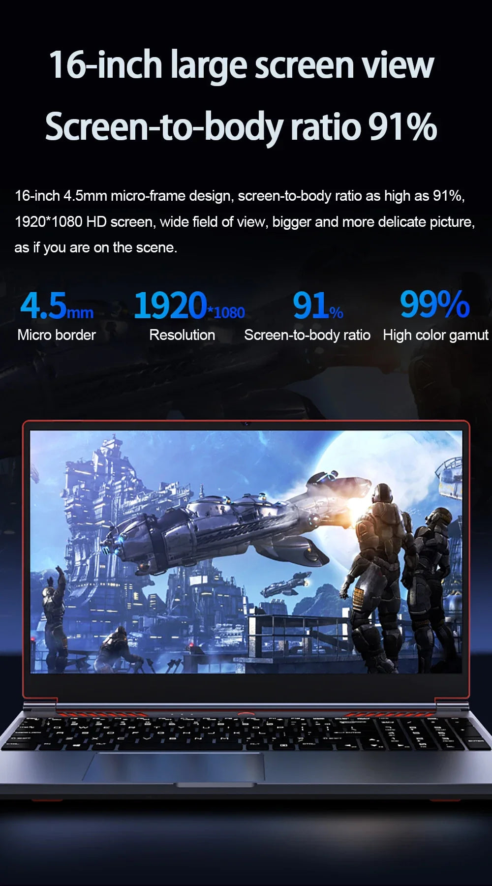 16.1" Gaming Laptop – RTX 4050 6GB or GTX 1650 4GB, Intel i9/i7, Up to 64GB DDR4, 4TB NVMe, 144Hz