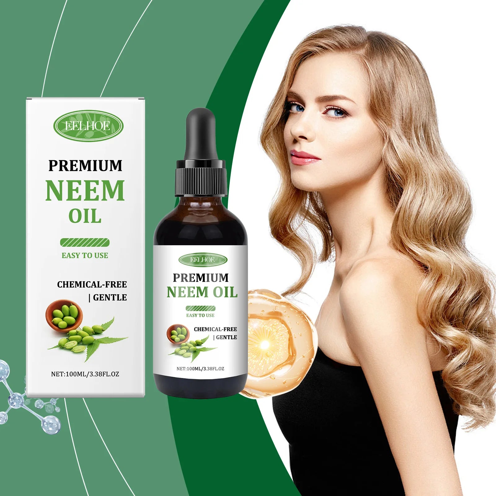 Eelhoe Neem Oil Essential Oil — Scalp Nourishing Skincare Armor Massage Oil