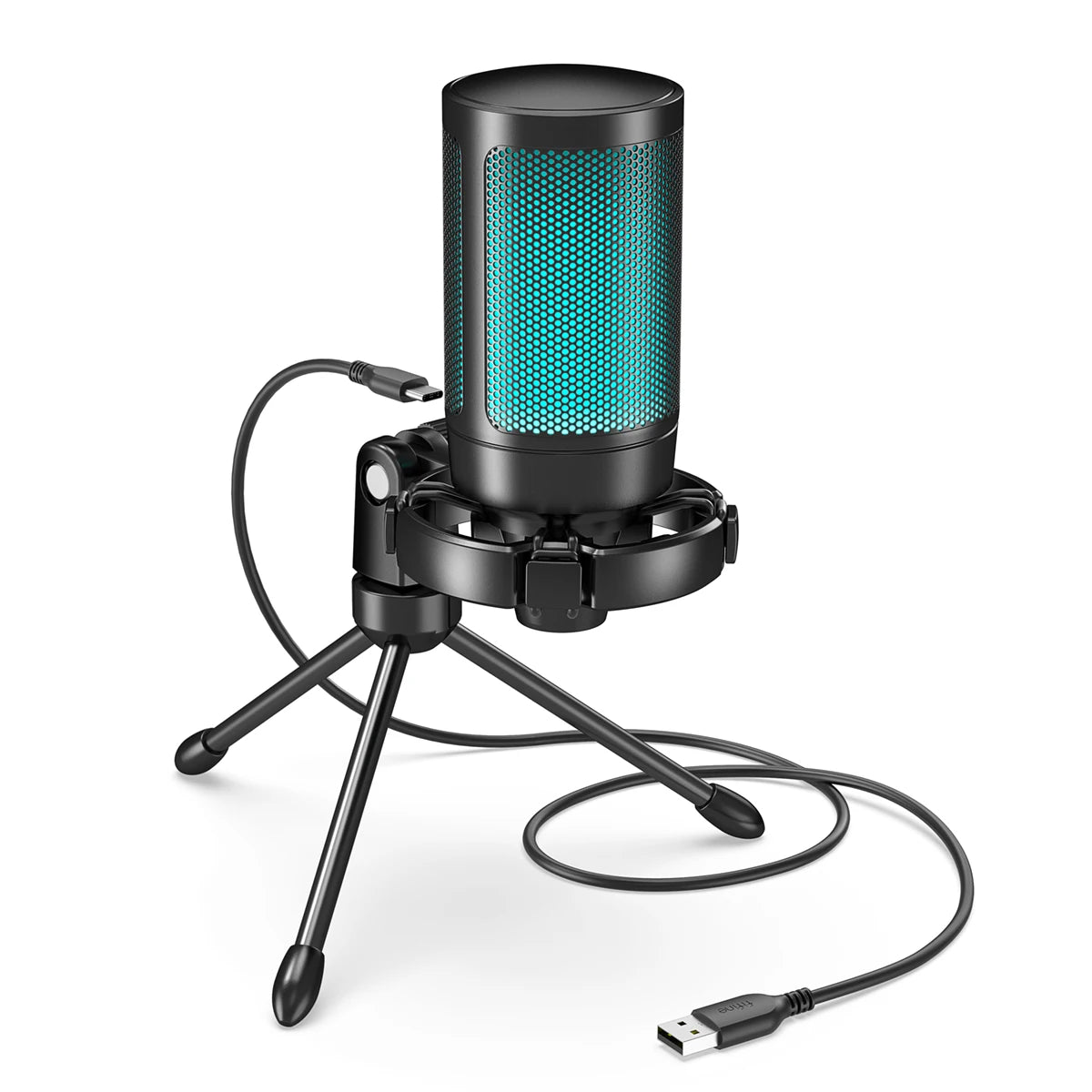 AmpliGame RGB USB Gaming Microphone with Mute — FIFINE A2