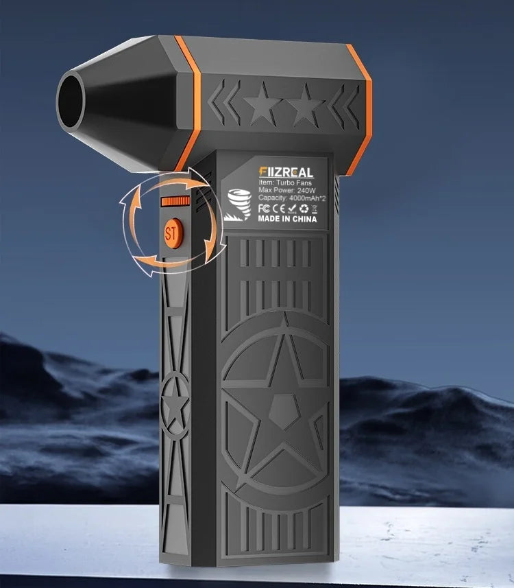 Fiizreal X50 240W Brushless Turbo Fan — 57m/s Wind Speed, 8000mAh Dual Battery
