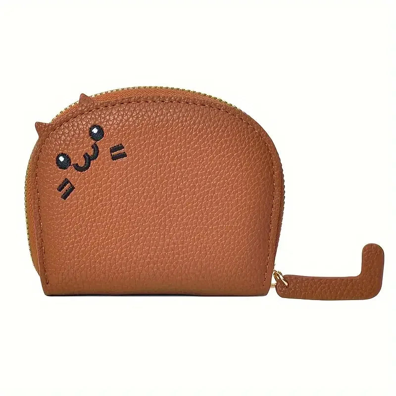 Cartoon Cat Shaped Wallet – Faux Leather Multi-Card Holder & Coin Purse for Women