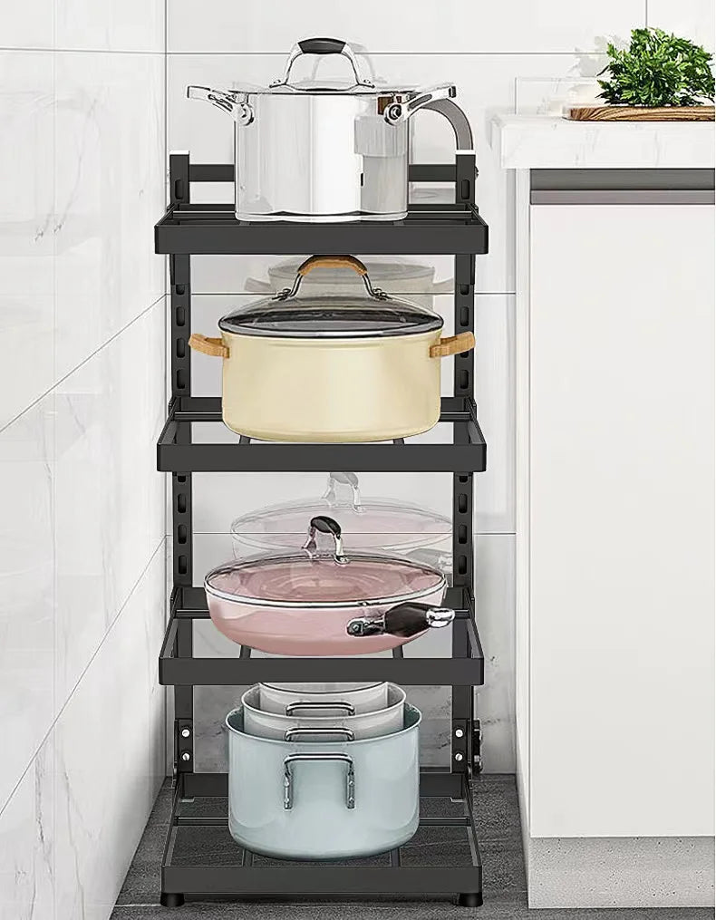 Multi-Layer Kitchen Sink & Stovetop Storage Rack — Adjustable Pot & Cooker Organizer