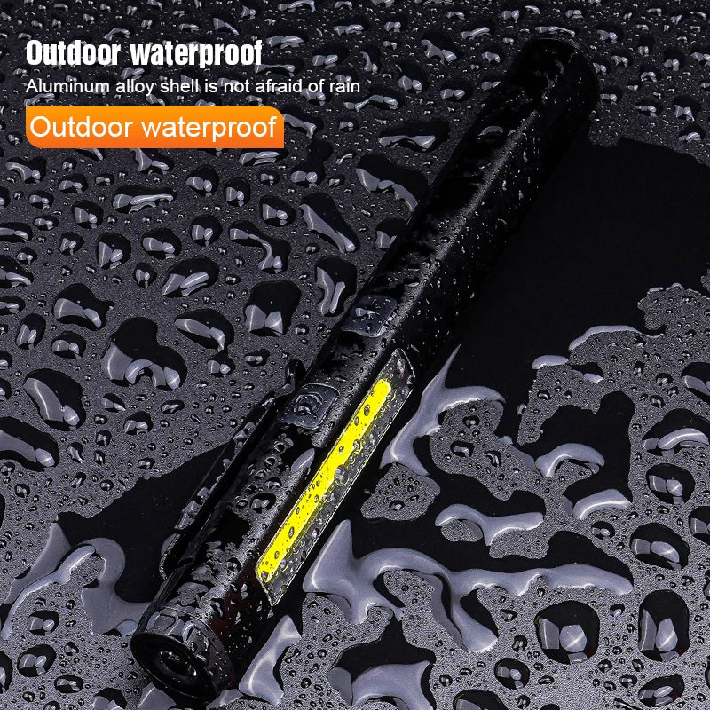 4-in-1 Rechargeable Pen Flashlight – UV, LED, COB & Red Laser with Magnetic Base for Work & EDC