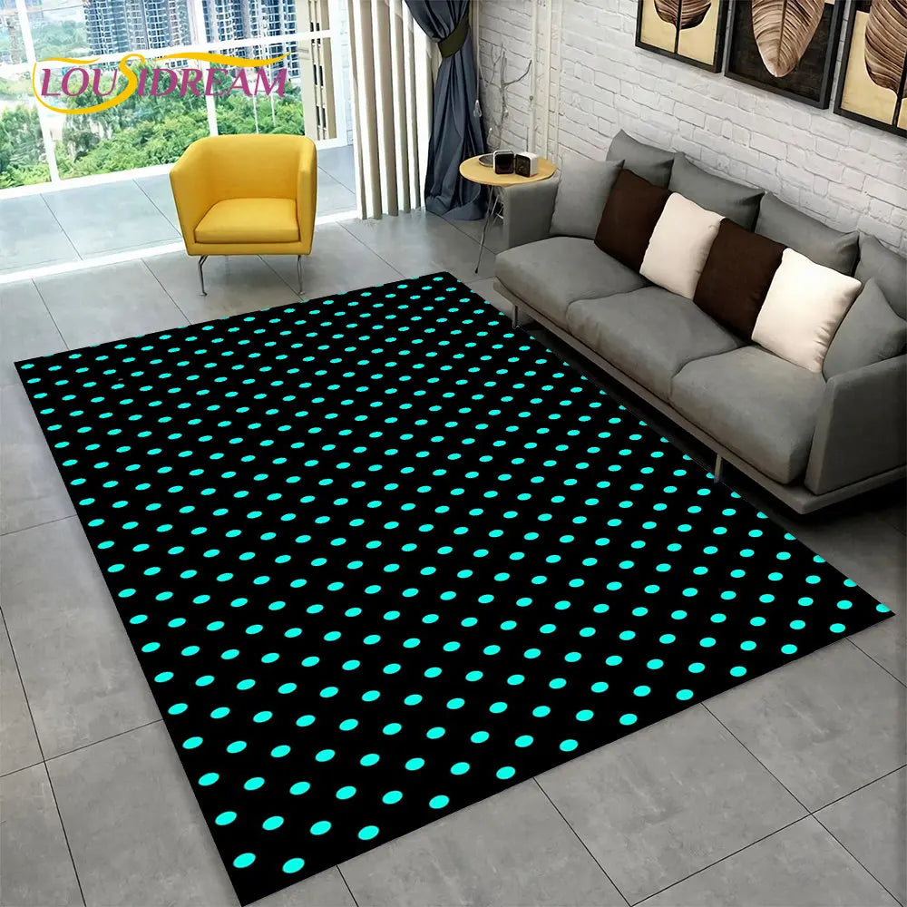 3D Geometric Illusion Area Rug – Non-Slip Modern Carpet for Living Room & Bedroom