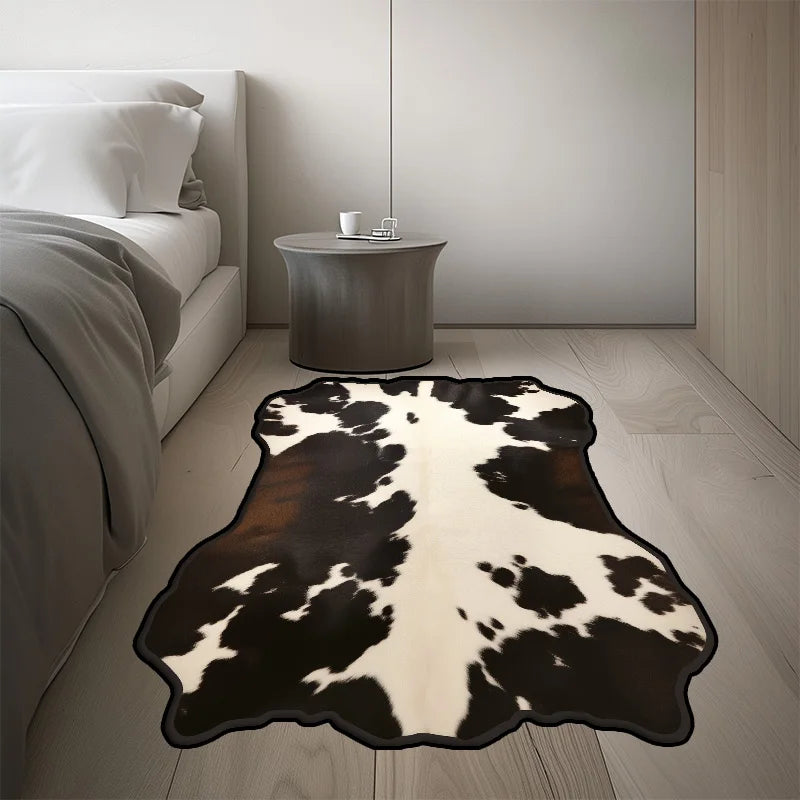 Cow Style Irregular Large Area Rug – Non-Slip Washable Bedroom & Living Room Carpet, 10 Colors & 15 Sizes