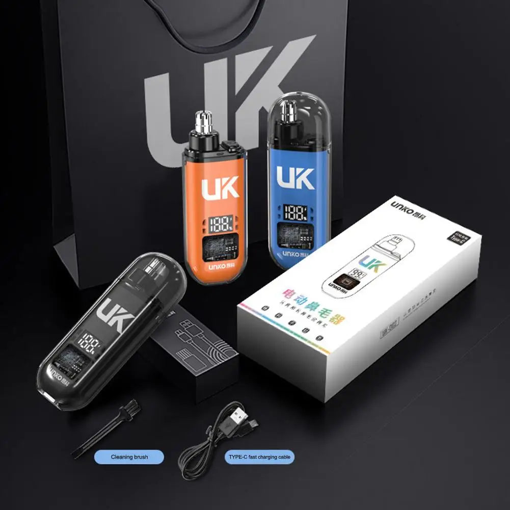 Mini Electric Nose & Ear Hair Trimmer – USB Rechargeable, One-Button Start, Low Noise, Washable