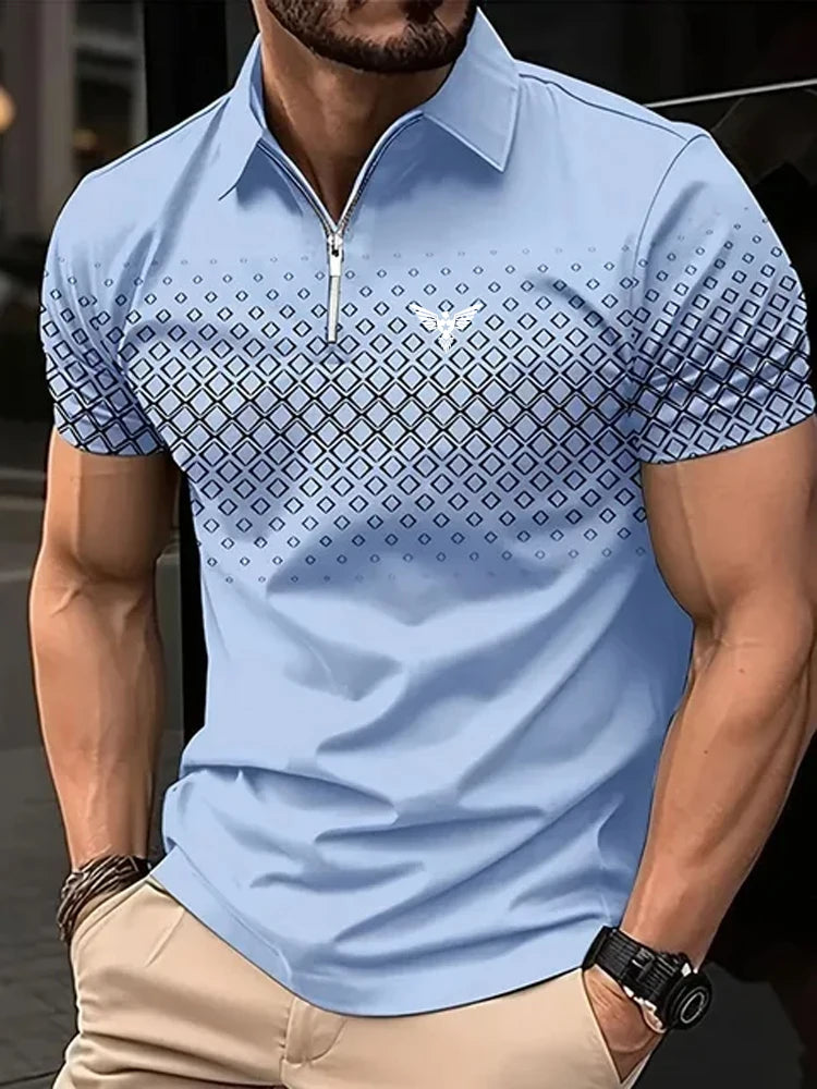 Men's Quarter Zip Golf Polo Shirt — Performance Sport Polo