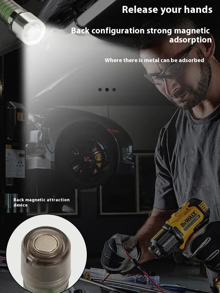 800 Lumen EDC Pocket Flashlight – 6 Modes, Magnetic Tail, USB Rechargeable for Camping & Hiking