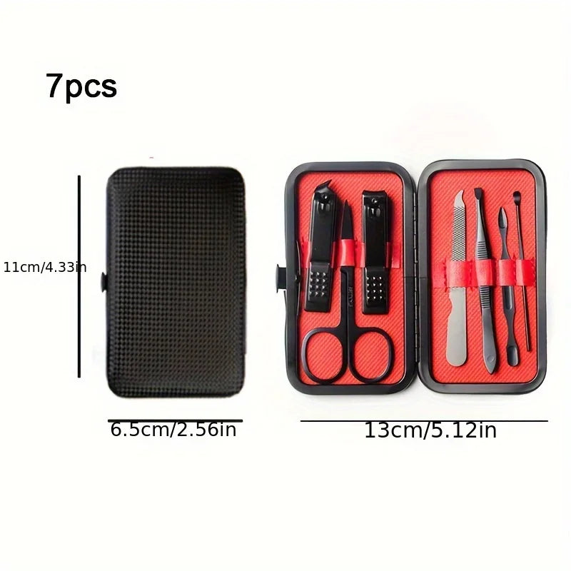 7-9 Piece Precision Manicure Nail Clipper Set — Stainless Steel in Leather Case