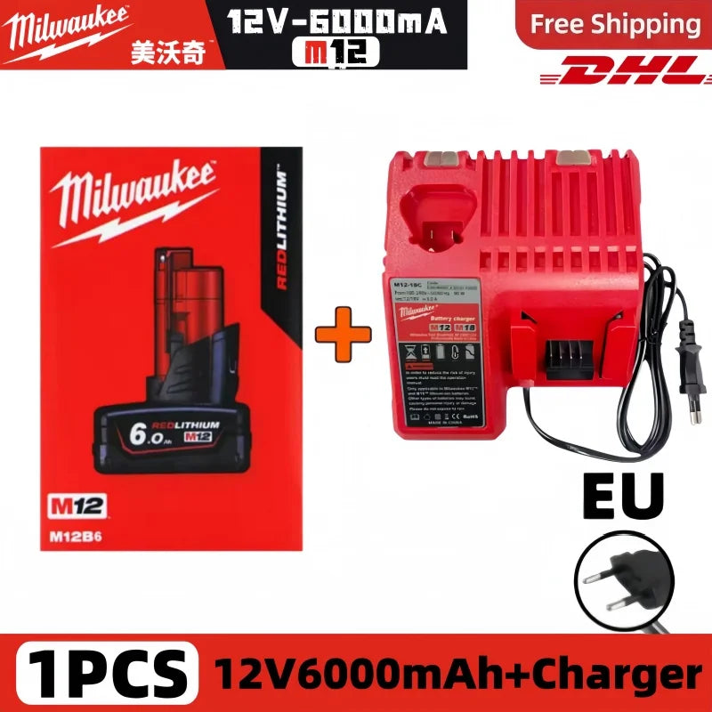 Milwaukee M18 6Ah Replacement Battery – 18V Lithium-Ion Rechargeable for M18 Cordless Power Tools