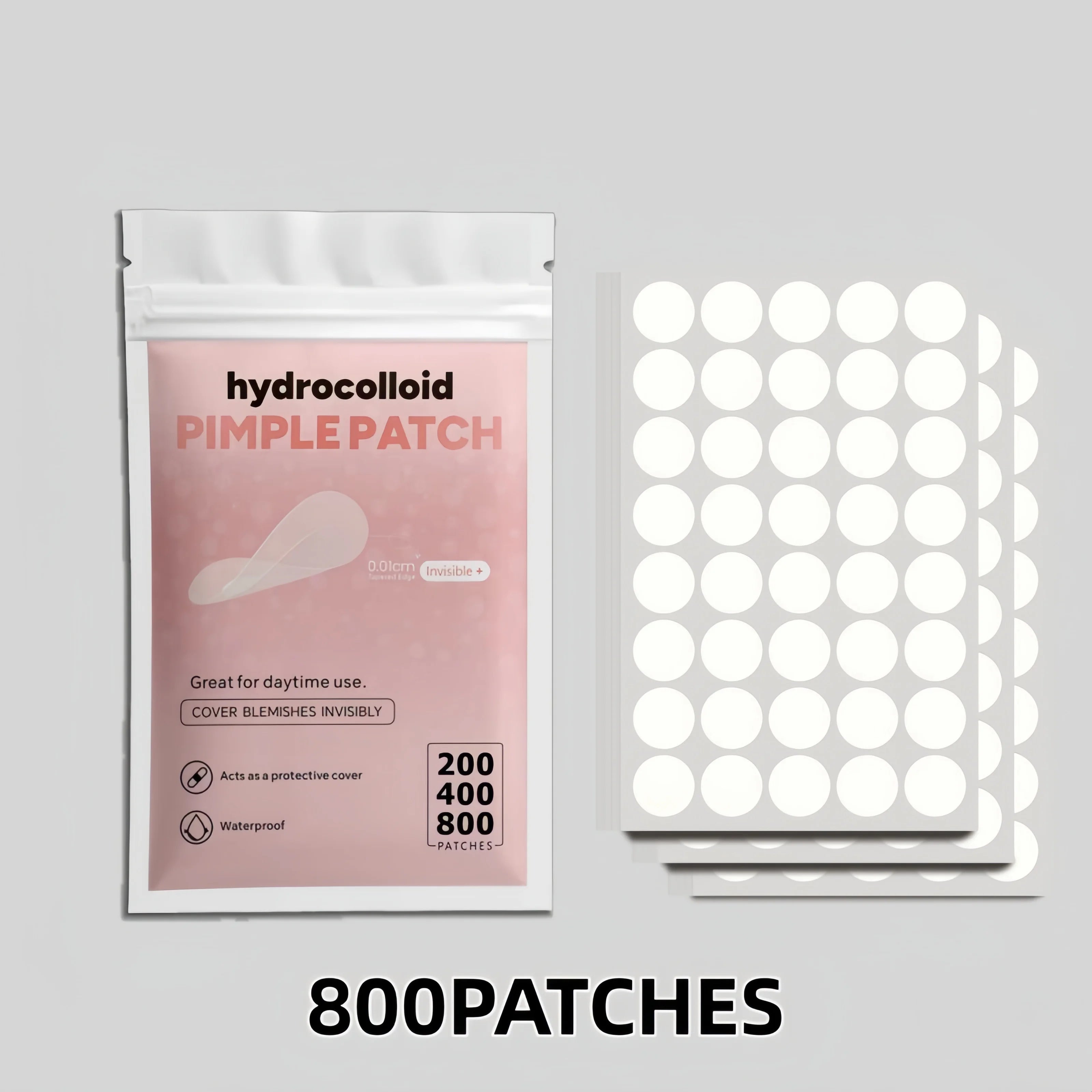 Clear Skin While You Sleep — Invisible Hydrocolloid Pimple Patches | 200/400/800pcs, Mixed Sizes, Deep-Cleansing, Gentle & Skin-Friendly