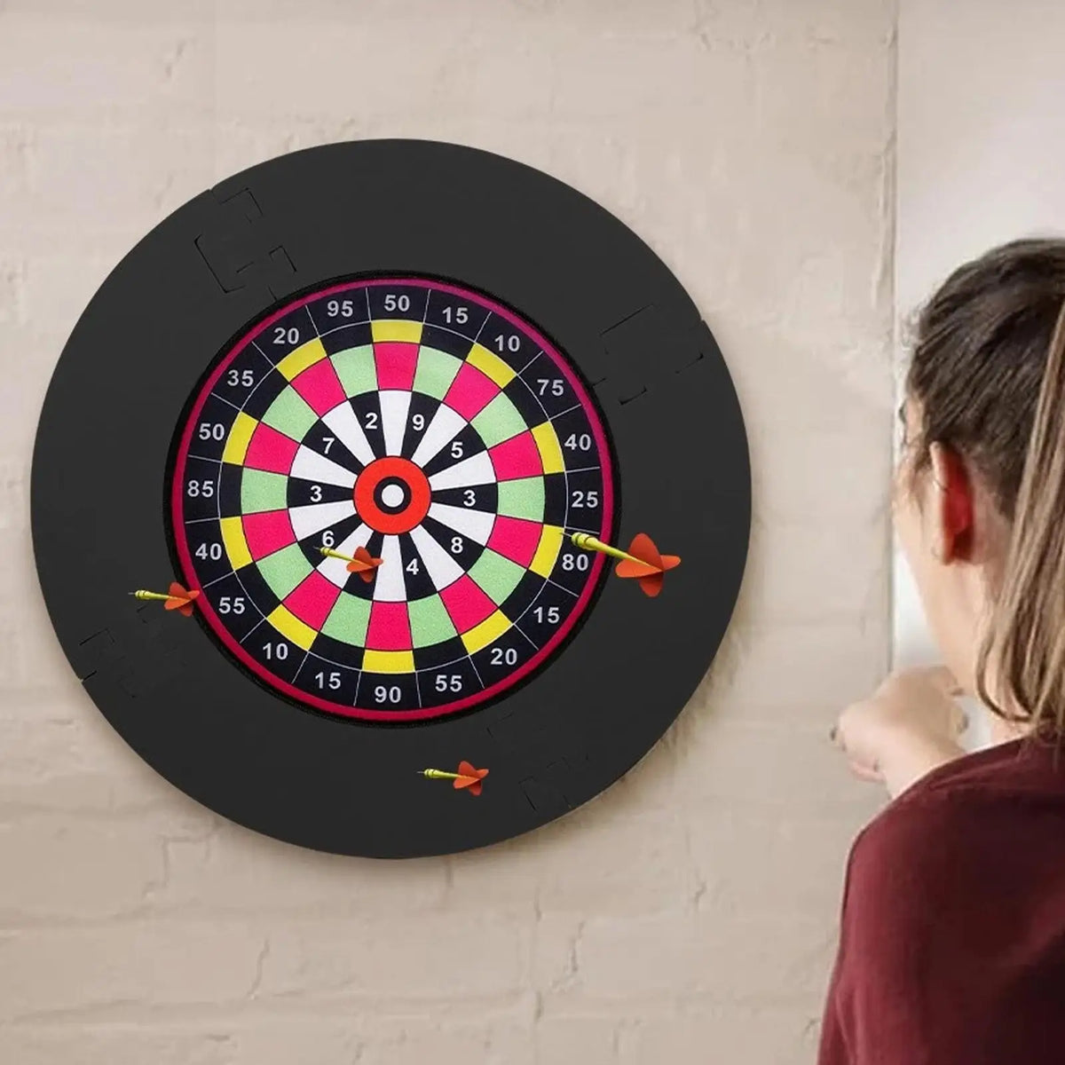 Dartboard Surround – 18-Inch Wall Protector, Noise Reduction Foam Ring for Steel Tip Darts, Game Room & Bar