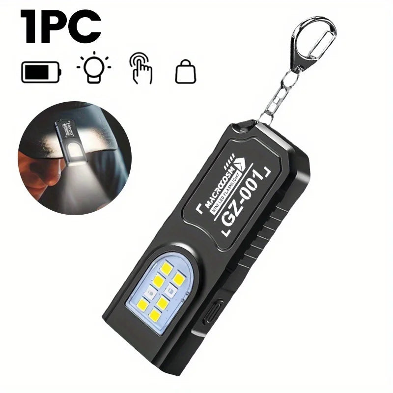 KDULIT Mini COB+LED EDC Flashlight – 450 Lumen, 5 Modes, IPX6, Type-C, Tail Magnet & Clip