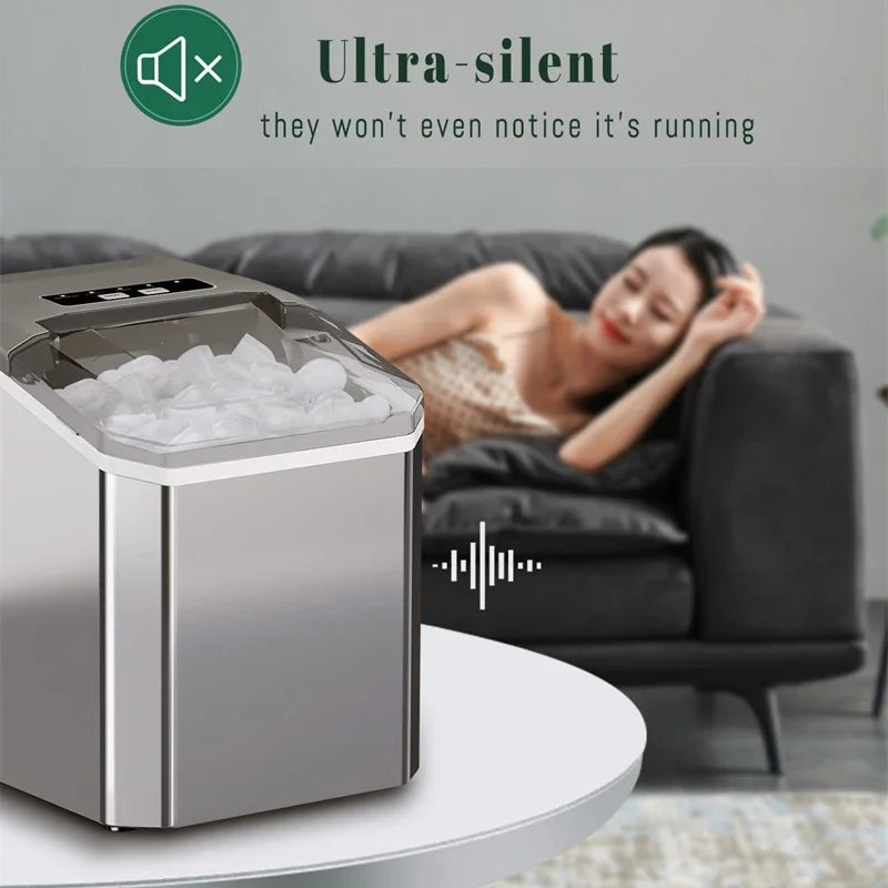 Automatic Mini Electric Ice Cube Maker – 9 Cubes in 6 Min, Portable for Bar, Home, Kitchen & Office