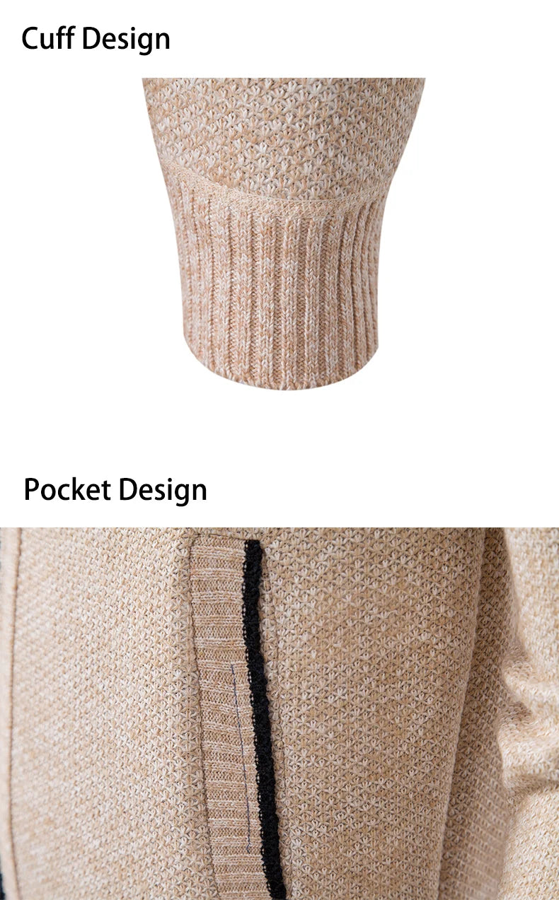 Men's Fleece Zip Cardigan Jacket — Warm Casual Layering Piece