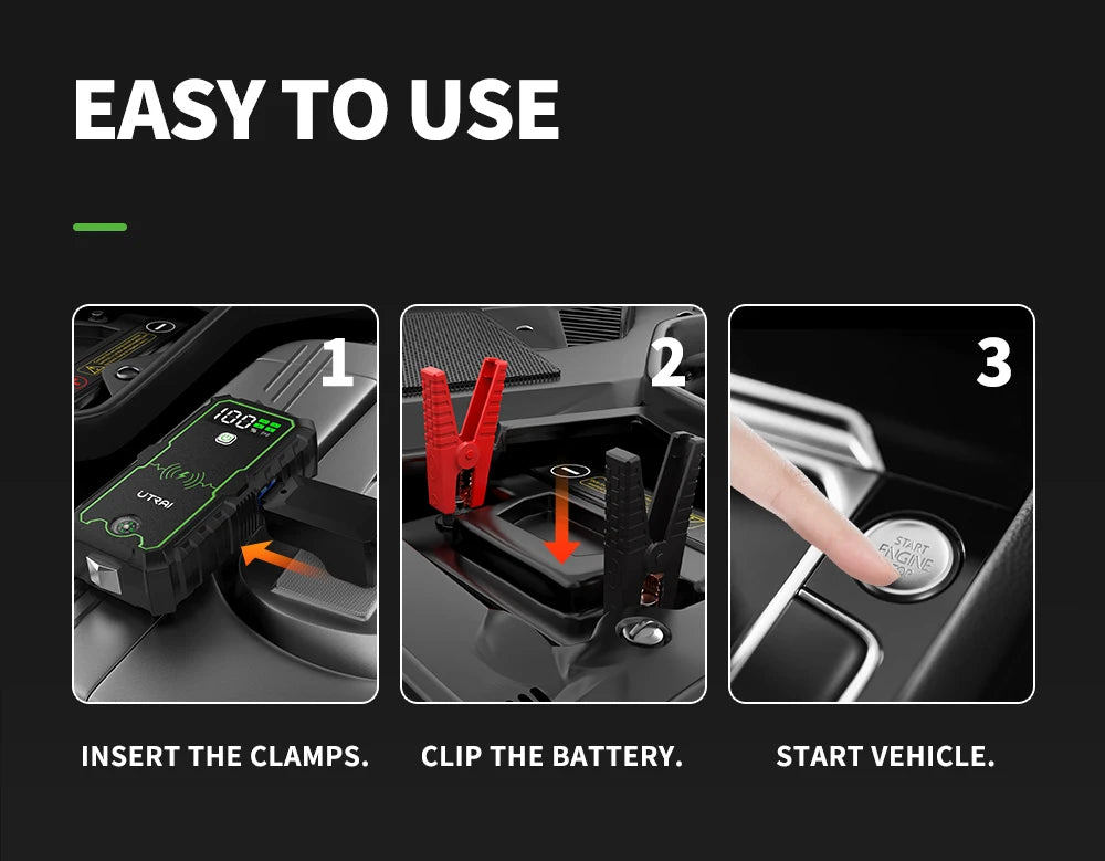 UTRAI 4000A Jump Starter — Portable 12V Car Battery Booster & Power Bank