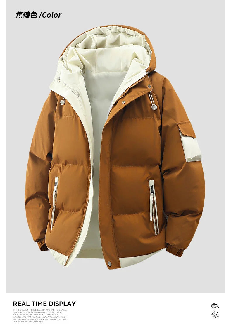Men's Cotton-Padded Hooded Winter Jacket