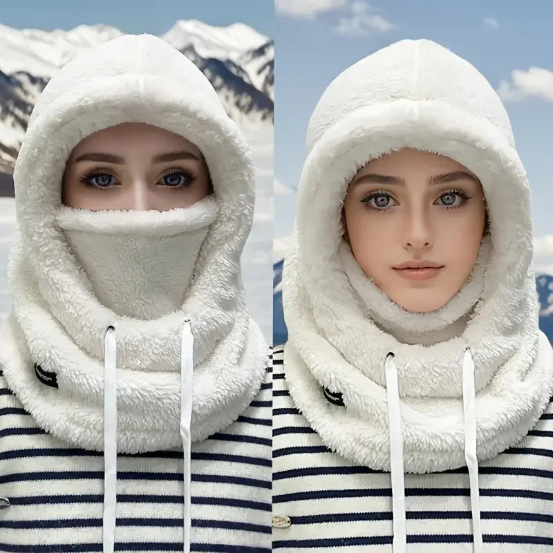 Polar Fleece Balaclava with Adjustable Hood and Neck Cover