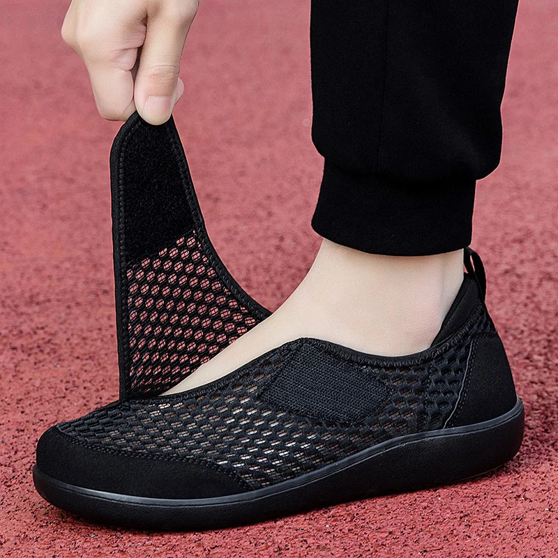 Wide Box Open Shoes for Elderly – Adjustable Diabetic Orthopedic Sandals