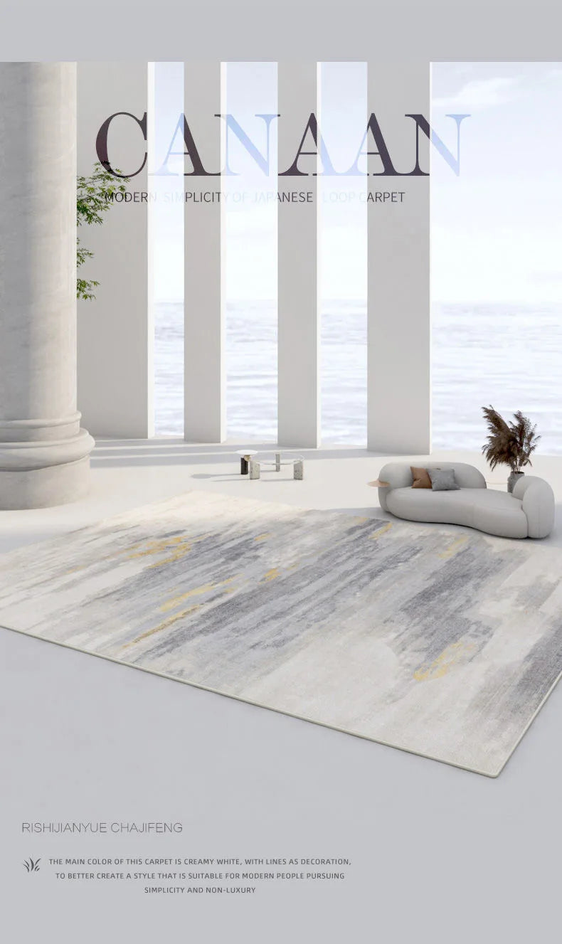 Nordic Geometric Large Area Rug – Washable Non-Slip Carpet for Living Room & Bedroom
