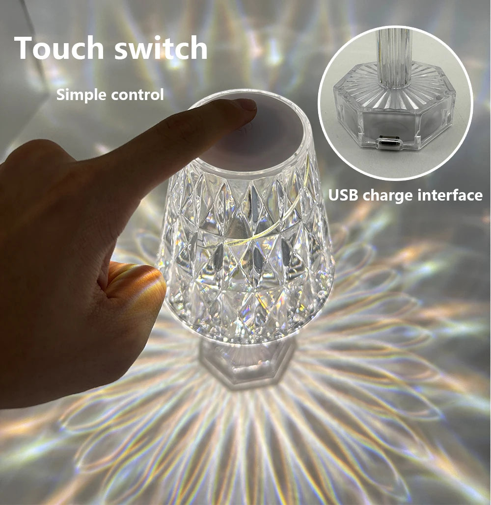 Crystal Night Light – Touch-Control LED Accent