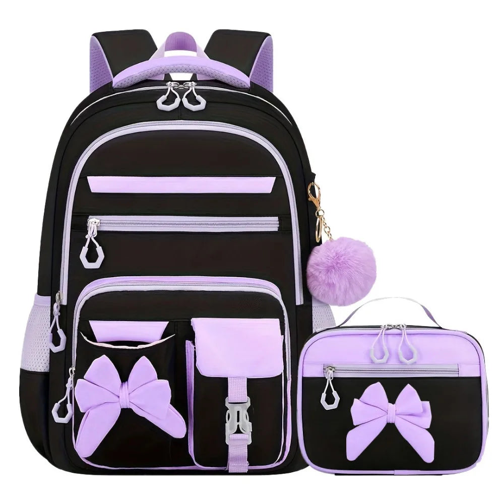 Bow-Knot School Backpack – Bag & Matching Set Options