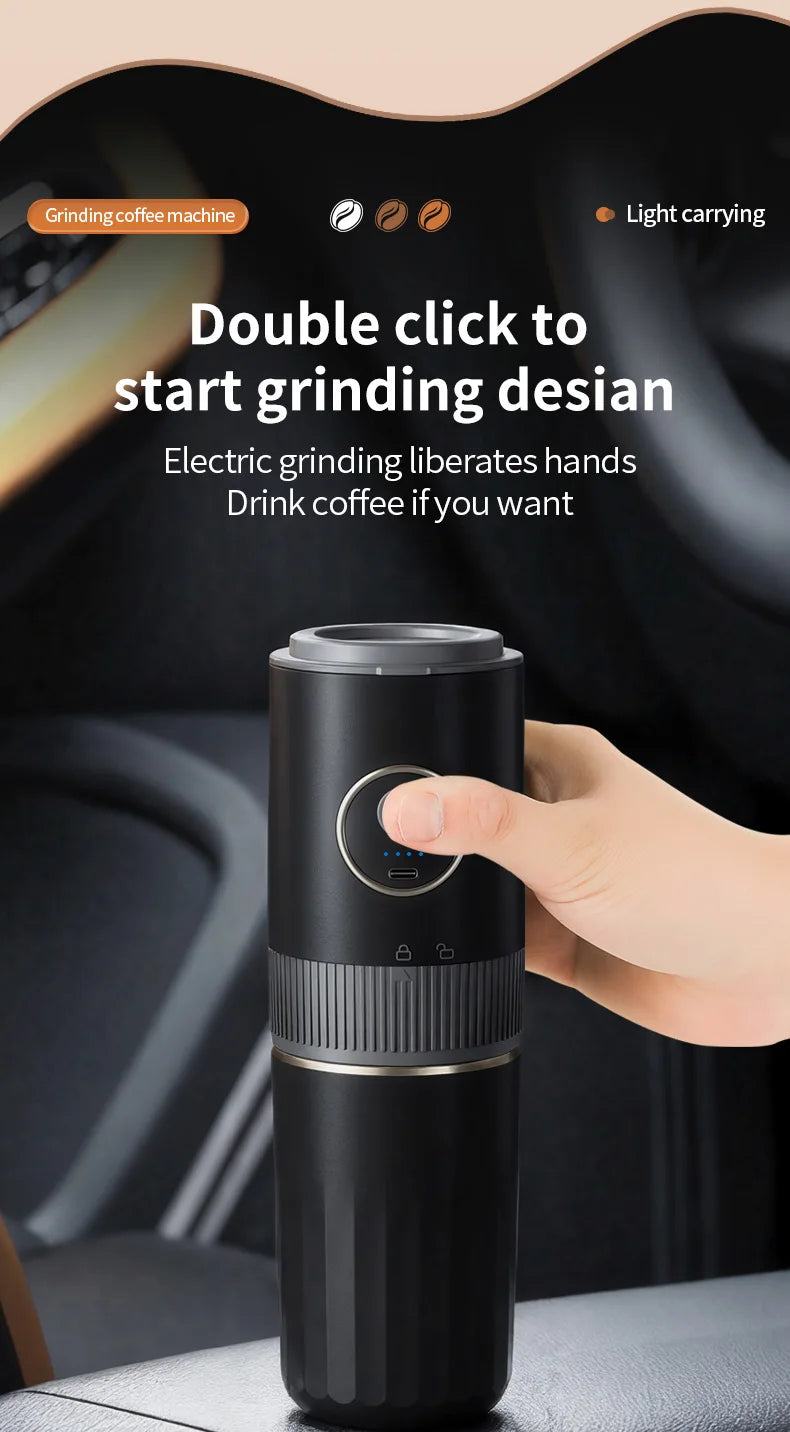 3-in-1 Portable Capsule Espresso Coffee Maker – Type-C Rechargeable, Automatic, for Car, Home & Camping