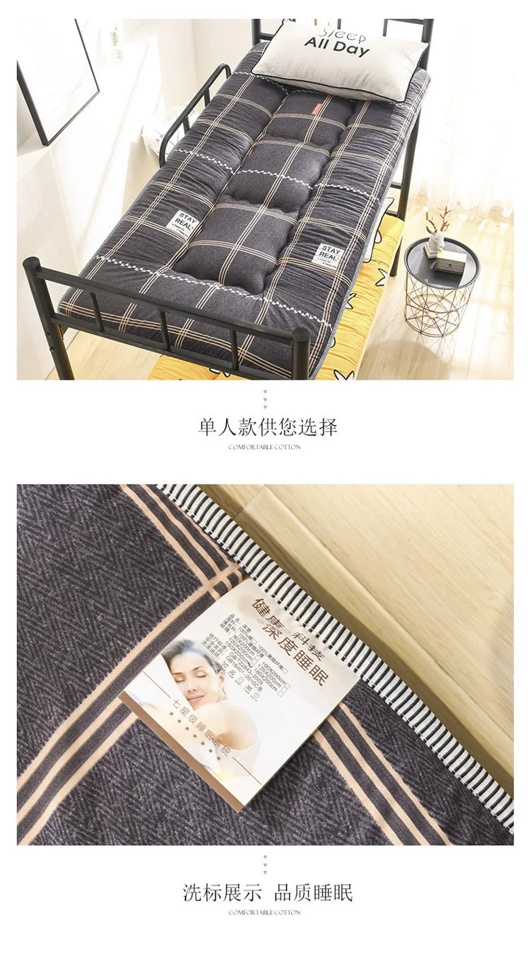 Japanese Style Thick Mattress – Student Dormitory Tatami, Single & Double, Foldable Floor Mattress