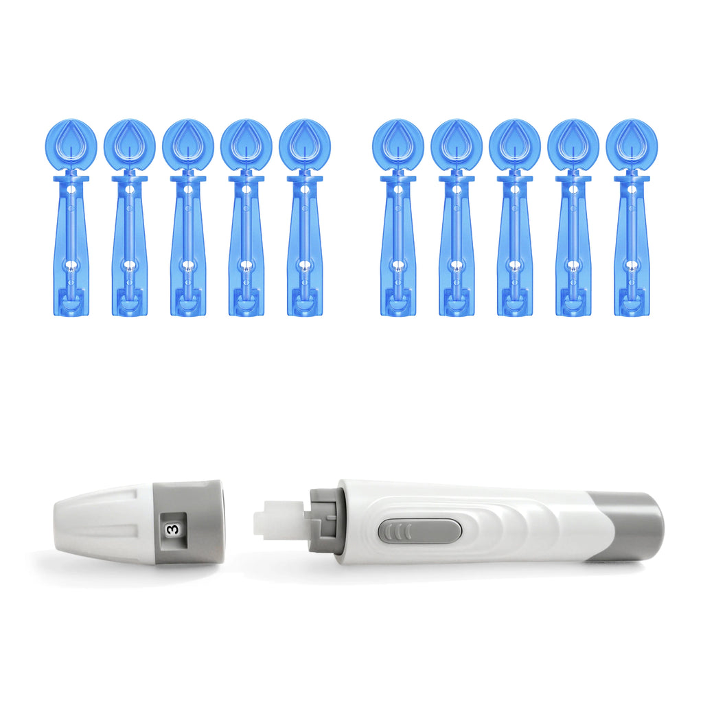 Adjustable Lancet Pen – Blood Sampling Lancing Device for Diabetics with 50 Lancets