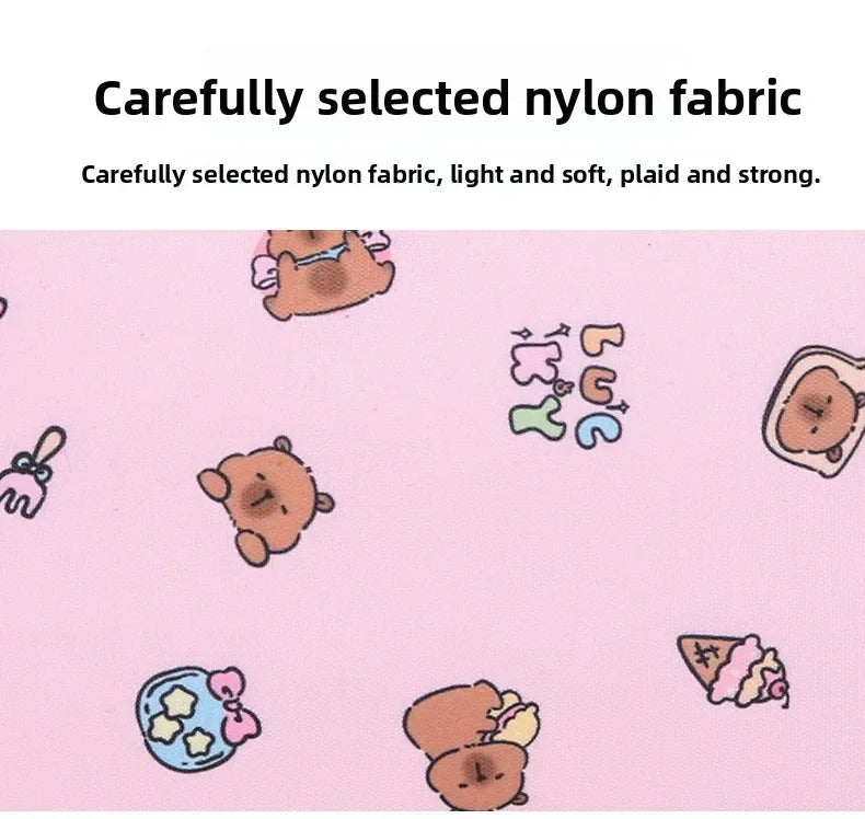 Capybara Backpack Set – Three-Piece Nylon School Set