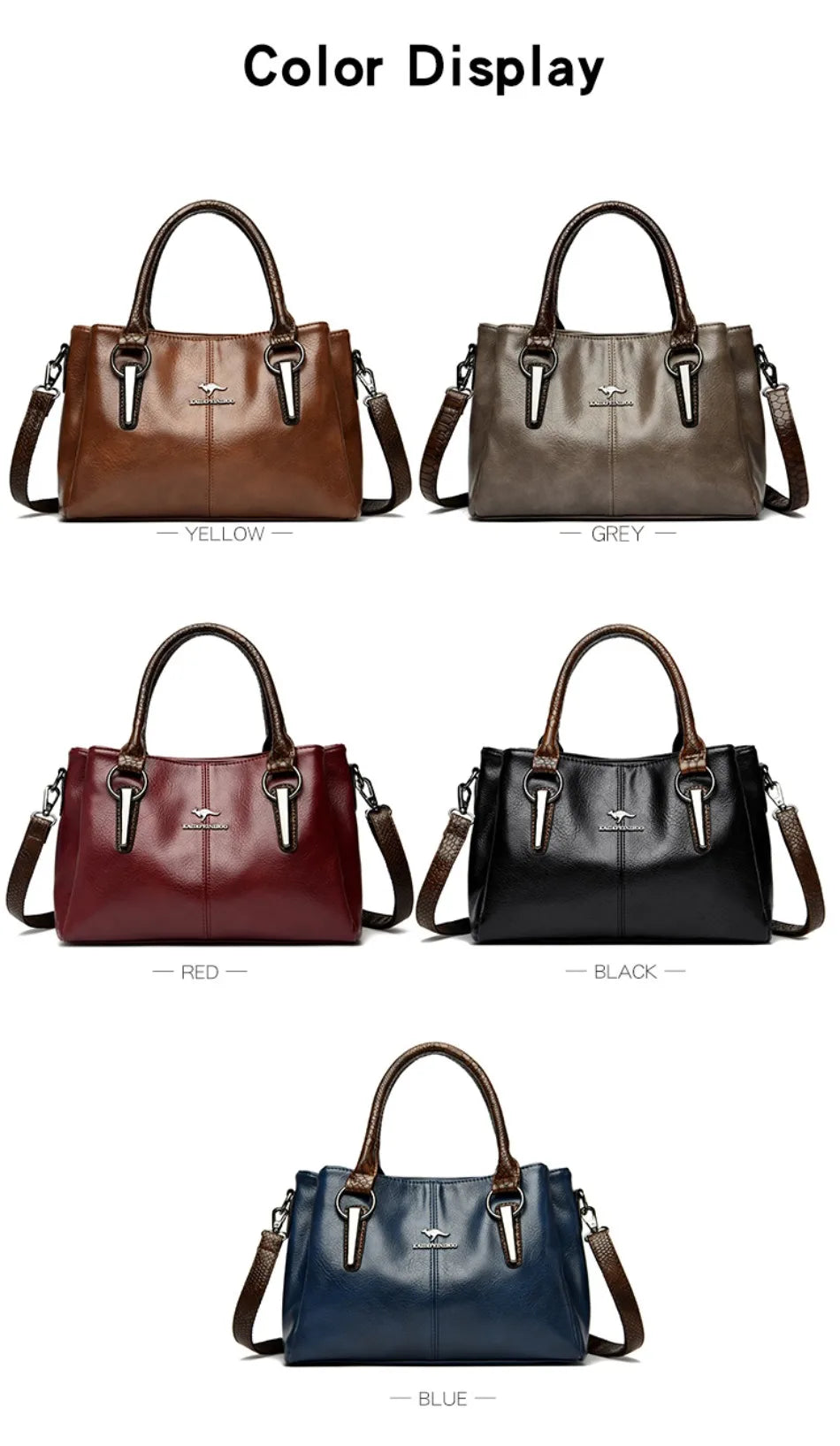 Luxury Soft Leather Large Capacity Tote Crossbody Bag – Elegant Shoulder Handbag for Women