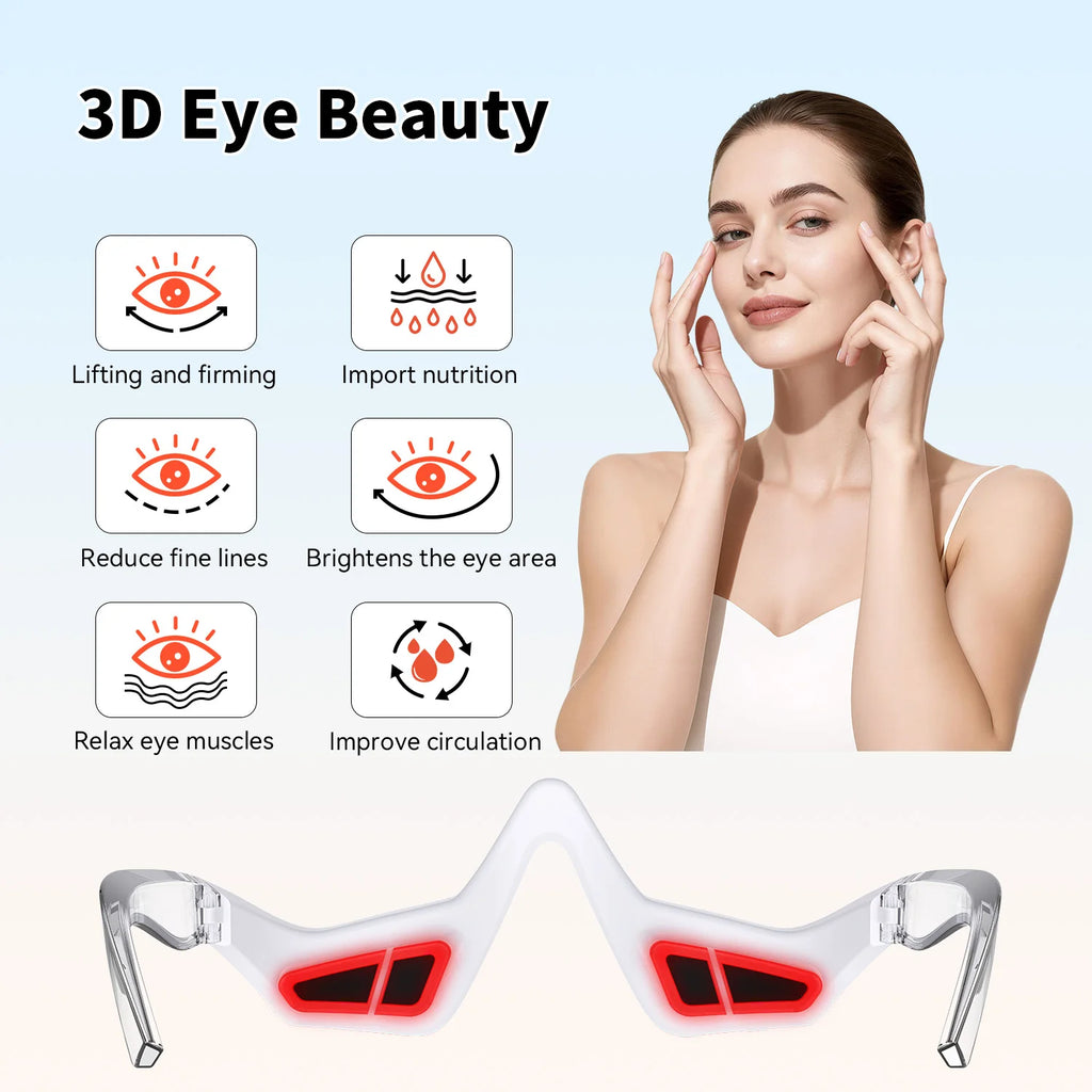 3D EMS Eye Massager with 620nm Red Light – Microcurrent Eye Care & Skin Beauty Device by SUYZEKO
