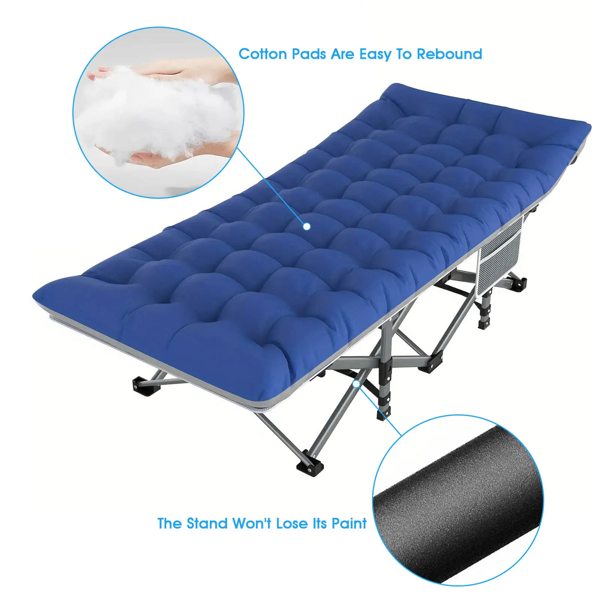 Folding Camping Cot – Heavy Duty 200KG Capacity, Portable Outdoor Bed for Adults, Beach, RV & Home