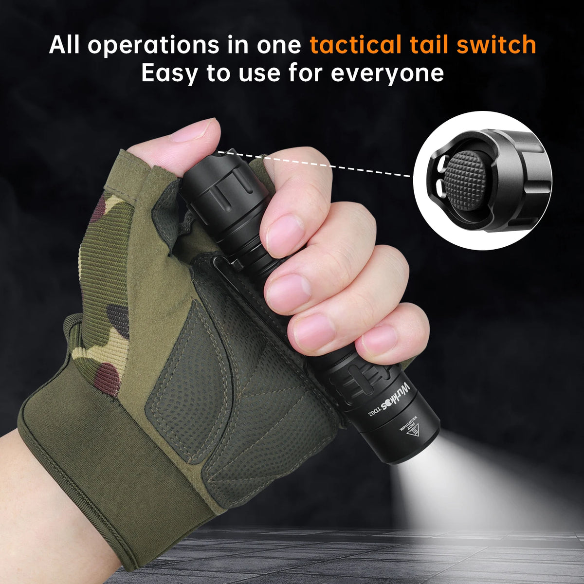 Wurkkos TD02 Tactical Flashlight – 2000 Lumens 18650 Rechargeable Battery