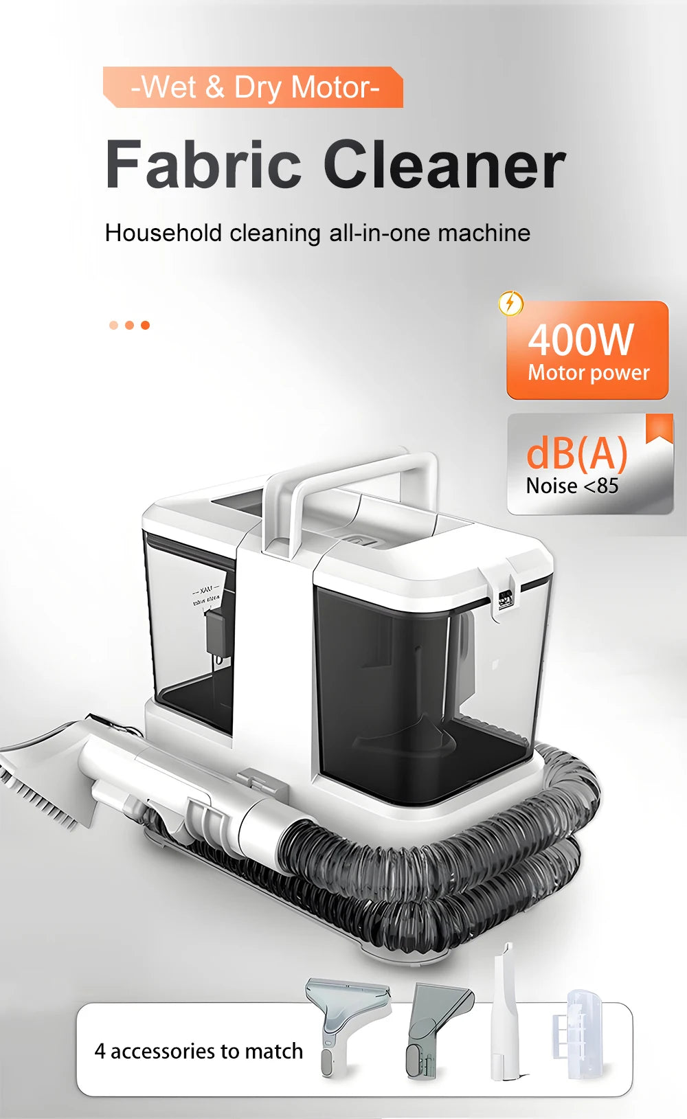 Tungfull All-in-One Carpet & Curtain Vacuum Cleaner — Multifunctional Fabric Cleaning Machine for Sofa, Vacuuming & Washing