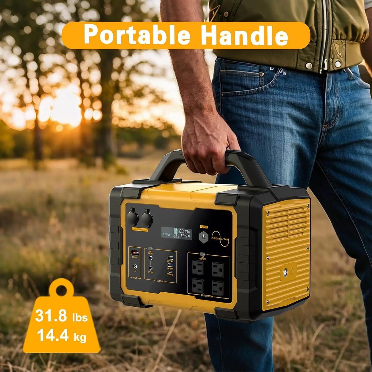 1000W Portable Power Station with 1024Wh LiFePO4