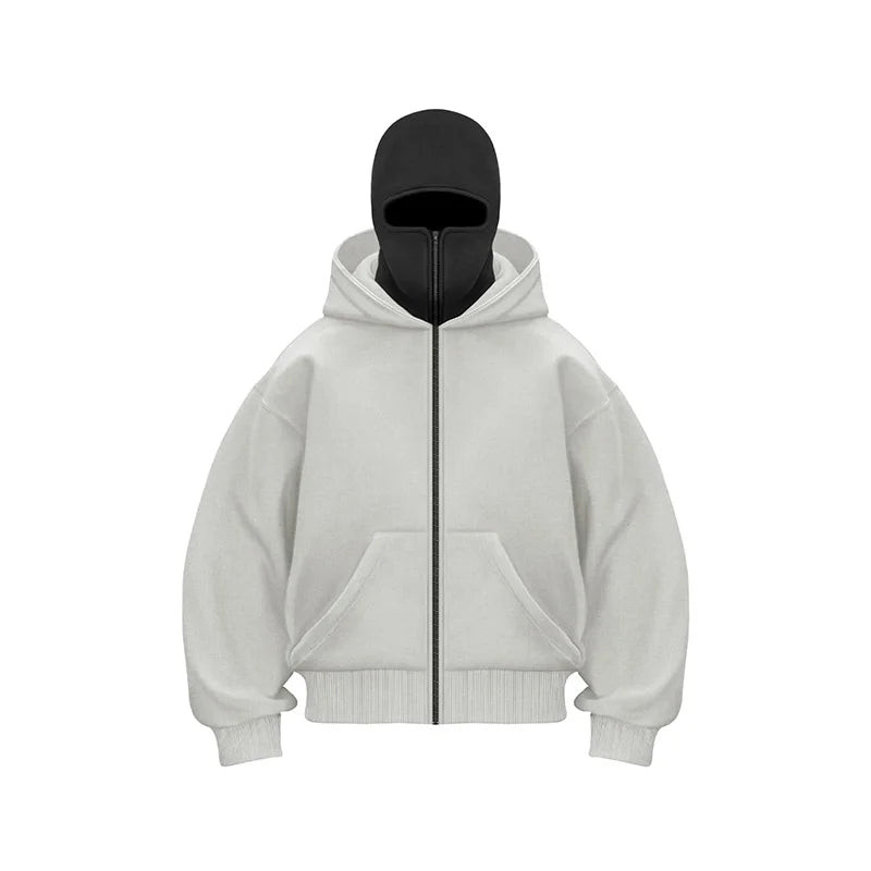 Women's Y2K Goth Double Hoodie Sweatshirt — Harajuku Fleece Pullover
