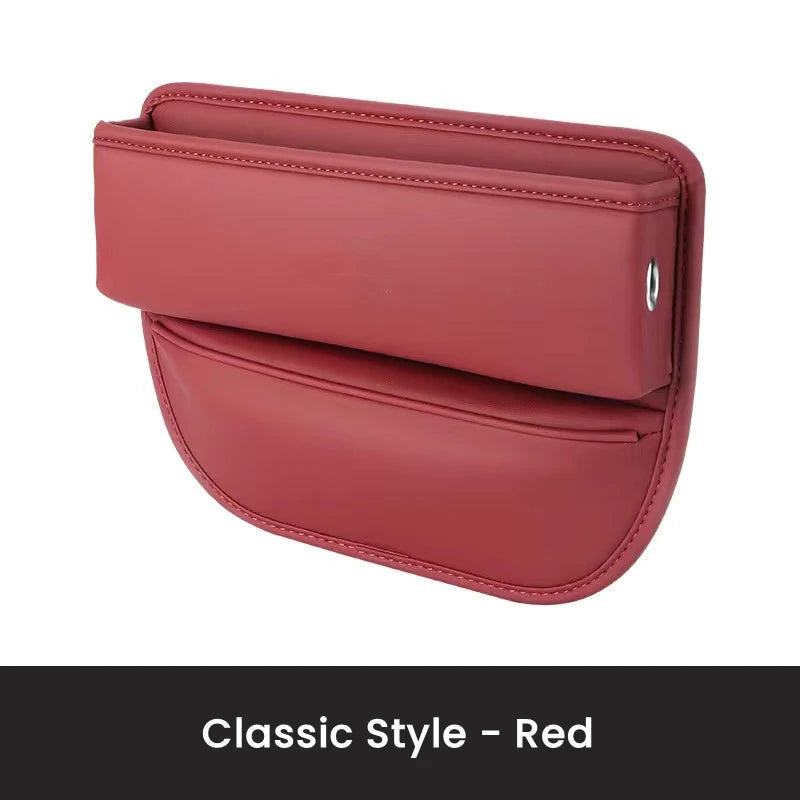 Red leather clutch bag on a white background with 'Classic Style - Red' text.