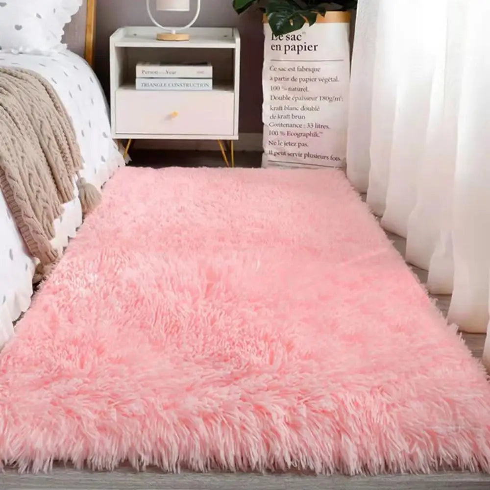 VIKAMA Tie-Dye Plush Carpet — Soft Fluffy Non-Slip Area Rug for Living Room, Kids Room & Baby Crawling