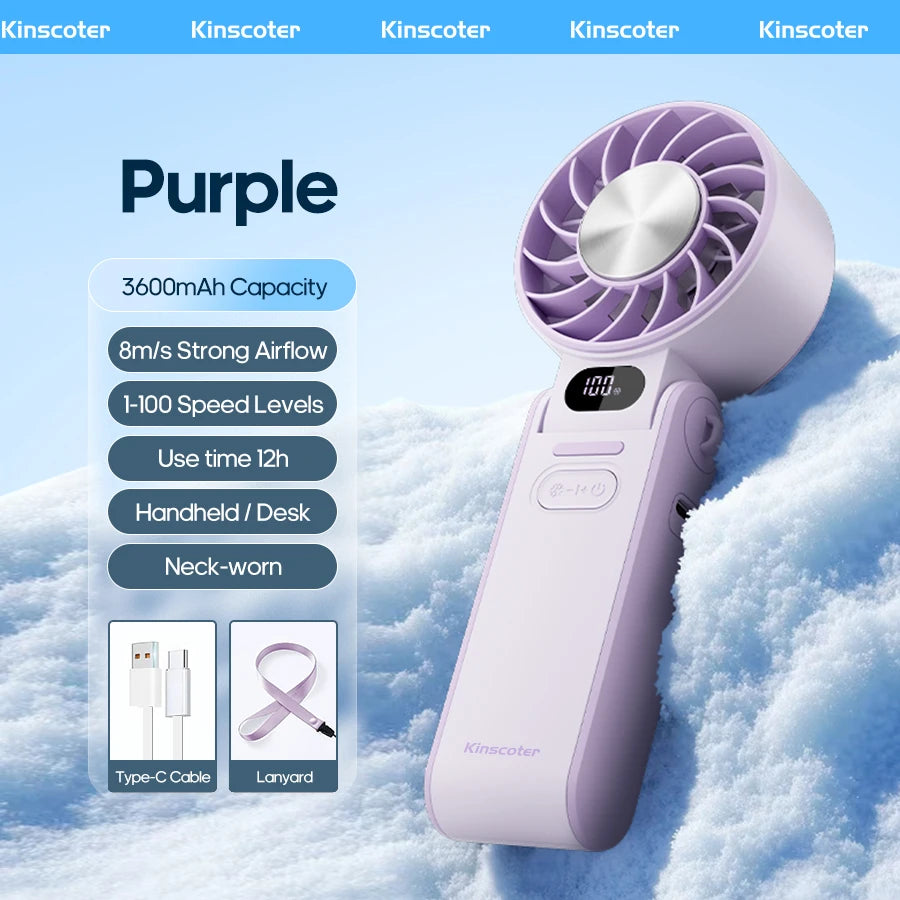 Rechargeable Handheld Fan with Optional Ice Cooling