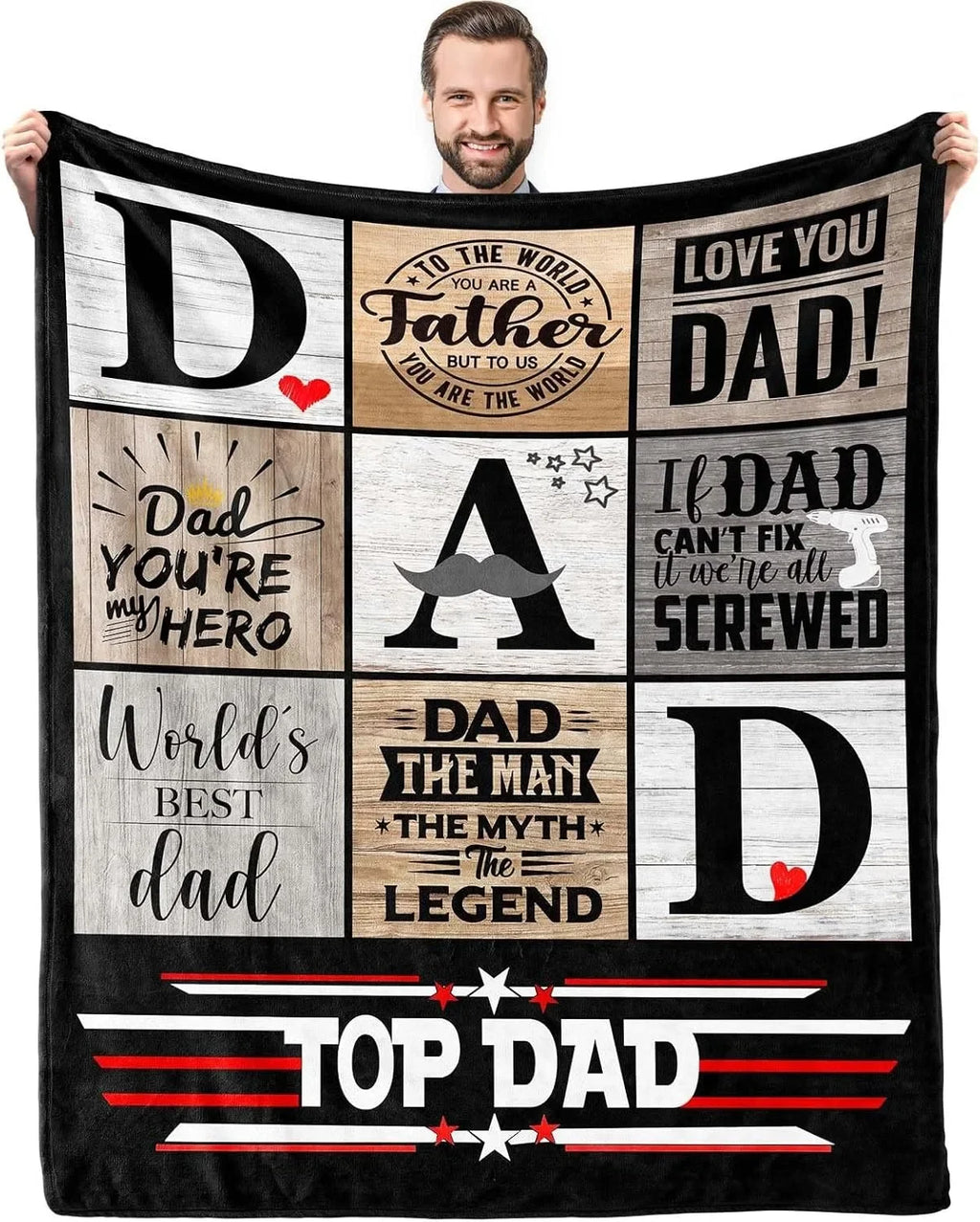 Family Gift Throw Blanket – Soft Warm Personalized Gift for Dad, Mom, Grandparents & Family