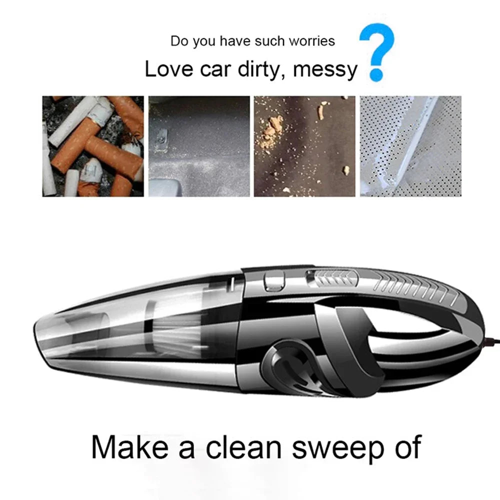 Cordless Handheld Car Vacuum — 6000Pa Wet & Dry Portable Vacuum with HEPA Filter