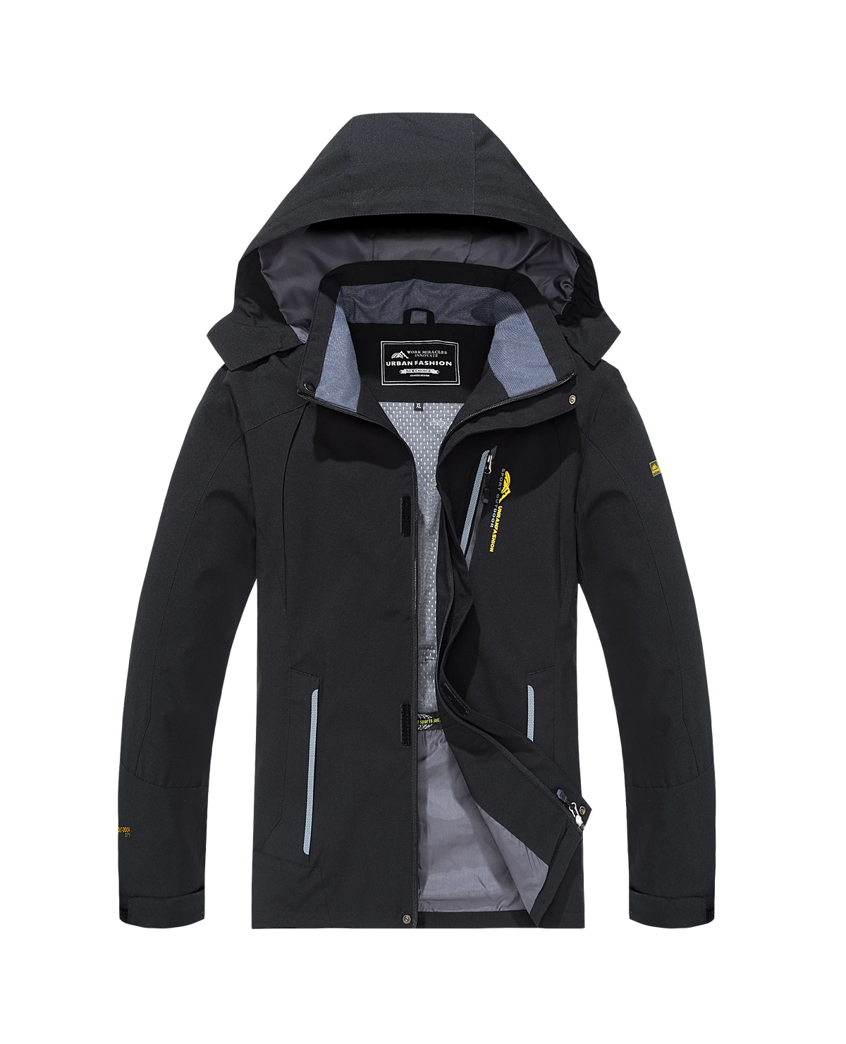 Men's Big & Tall Waterproof Hooded Jacket – Windproof Outdoor Coat, XL–8XL, 5 Colors