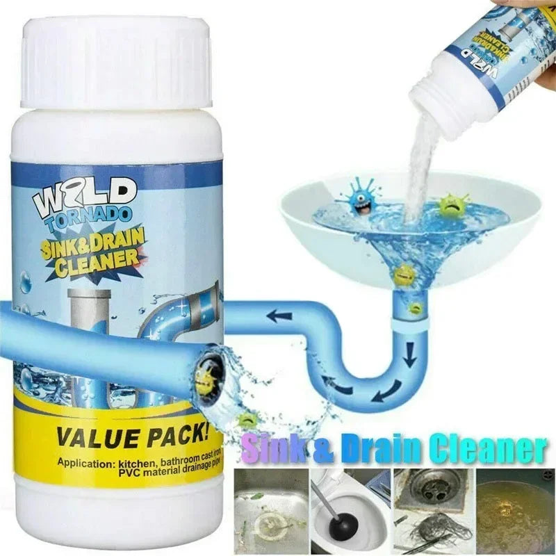 Clear Any Clog Fast — Powerful Sink & Drain Cleaner Powder | 100g, Dissolves Grease, Hair & Soap Scum, Septic Safe, Lemon Scent