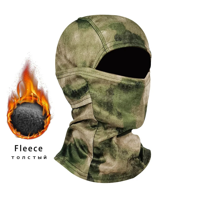 Camouflage Polar Fleece Full Face Cycling Balaclava — Windproof Winter Mask