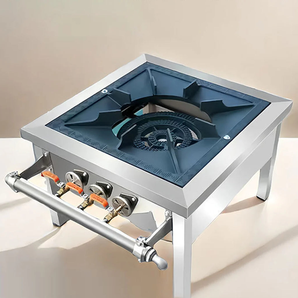 Energy-Saving Single Gas Stove – Dual Ring Commercial & Household Cooktop, LPG/Natural Gas, Short Footed