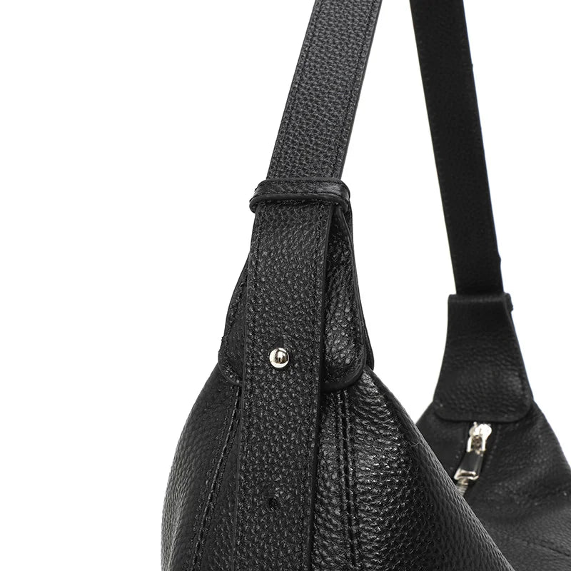 badiman 100% Genuine Cowhide Leather Tote Shoulder Crossbody Bag – Vintage Rivet Sequin Commuter Handbag for Women