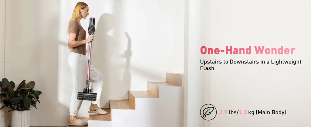 Cordless Vacuum Cleaner — 55Kpa / 500W / 45-Min Runtime, 10-in-1 Powerful Stick Vacuum for Home, Pet Hair, Hard Floor & Carpet