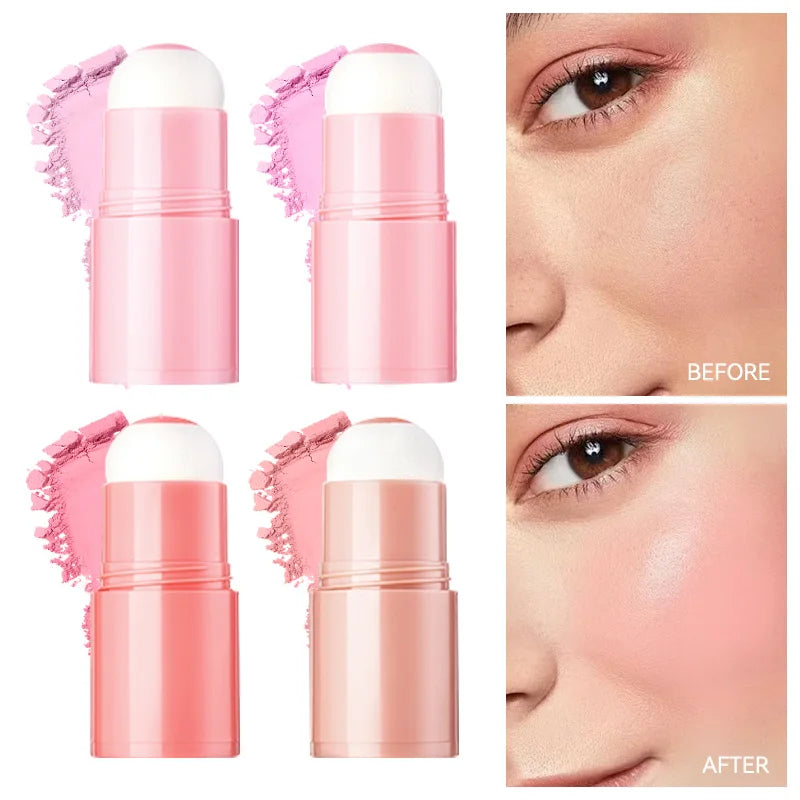 Korean Pink Two-Ball Blush Sponge Applicator — Instant Glow