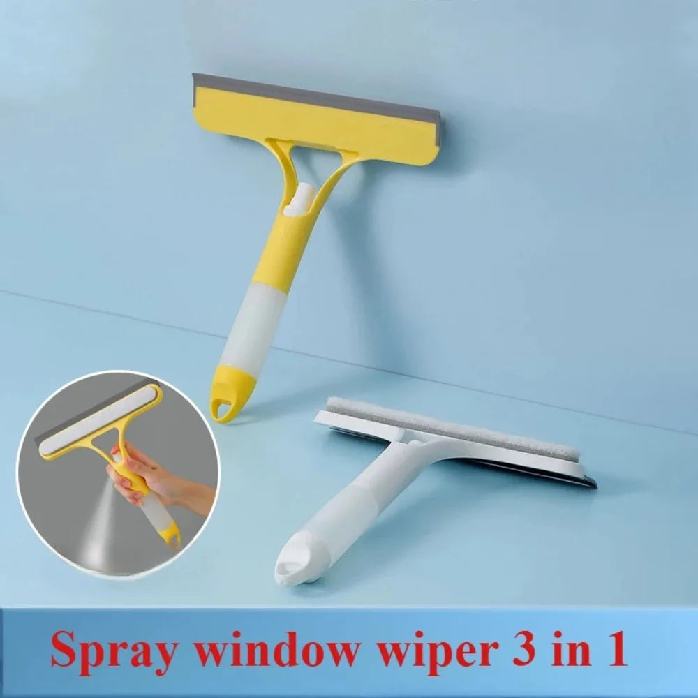 3-in-1 Multifunctional Glass & Window Cleaner with Built-In Spray Bottle